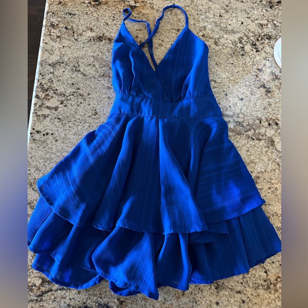 American Threads Blue Rebecca Ruffle Romper